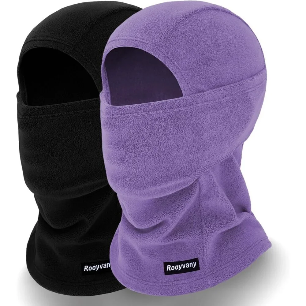 Women's Black/light Purple Balaclava Mask Windproof Lightweight Winter Face Mask